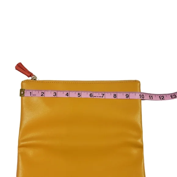 Rachel Pally Zahara Orange Reversible Floral Print Faux Leather Clutch Bag Purse - Picture 10 of 12